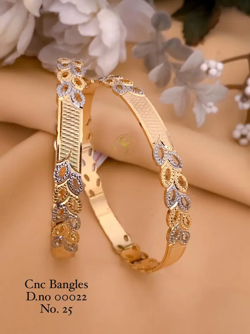 25 Cnc Gold Plated Bangles Wholesale Shop In Surat
